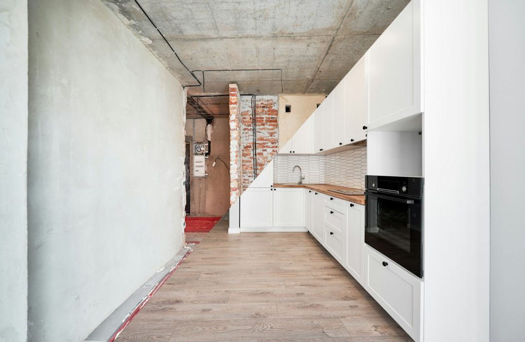 Comparison of kitchen before and after renovation.